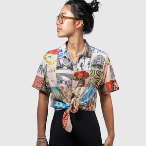 NWT Ostroy VAGABOND RESORT SHIRT Unisex Bike Button down Jersey Top  XL